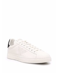 Baskets basses en cuir blanches et noires Emporio Armani