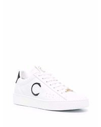 Baskets basses en cuir blanches et noires Roberto Cavalli