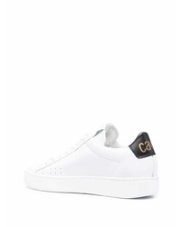 Baskets basses en cuir blanches et noires Roberto Cavalli