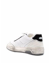 Baskets basses en cuir blanches et noires Pantofola D'oro