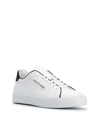 Baskets basses en cuir blanches et noires Philipp Plein