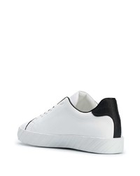 Baskets basses en cuir blanches et noires Philipp Plein