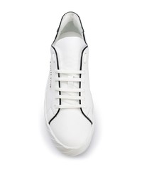 Baskets basses en cuir blanches et noires Philipp Plein