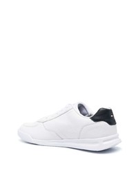 Baskets basses en cuir blanches et noires Tommy Hilfiger