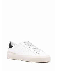 Baskets basses en cuir blanches et noires D.A.T.E