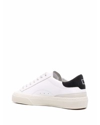 Baskets basses en cuir blanches et noires D.A.T.E