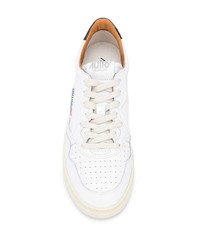 Baskets basses en cuir blanches et noires AUTRY