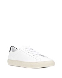 Baskets basses en cuir blanches et noires Scarosso