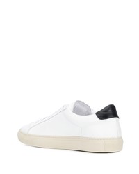 Baskets basses en cuir blanches et noires Scarosso