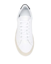 Baskets basses en cuir blanches et noires Scarosso