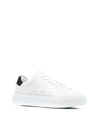 Baskets basses en cuir blanches et noires Karl Lagerfeld