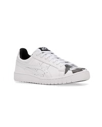 Baskets basses en cuir blanches et noires Asics