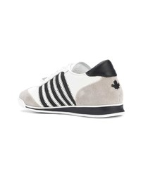 Baskets basses en cuir blanches et noires DSQUARED2