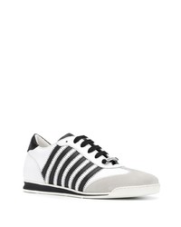 Baskets basses en cuir blanches et noires DSQUARED2