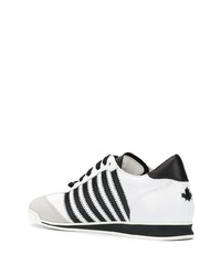 Baskets basses en cuir blanches et noires DSQUARED2