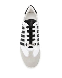 Baskets basses en cuir blanches et noires DSQUARED2