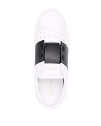 Baskets basses en cuir blanches et noires Valentino Garavani