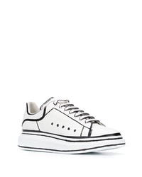 Baskets basses en cuir blanches et noires Alexander McQueen