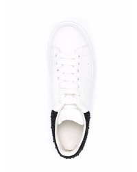 Baskets basses en cuir blanches et noires Alexander McQueen