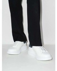 Baskets basses en cuir blanches et noires Alexander McQueen