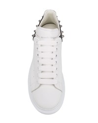 Baskets basses en cuir blanches et noires Alexander McQueen