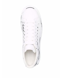 Baskets basses en cuir blanches et noires Alexander McQueen