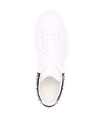 Baskets basses en cuir blanches et noires Alexander McQueen