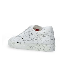 Baskets basses en cuir blanches et noires Philipp Plein