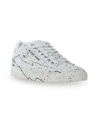 Baskets basses en cuir blanches et noires Philipp Plein