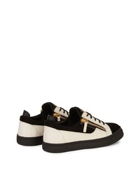 Baskets basses en cuir blanches et noires Giuseppe Zanotti