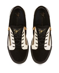 Baskets basses en cuir blanches et noires Giuseppe Zanotti