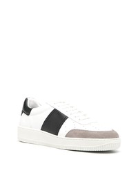 Baskets basses en cuir blanches et noires Sandro Paris