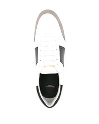 Baskets basses en cuir blanches et noires Sandro Paris