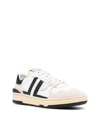 Baskets basses en cuir blanches et noires Lanvin