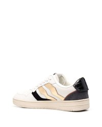 Baskets basses en cuir blanches et noires Just Cavalli