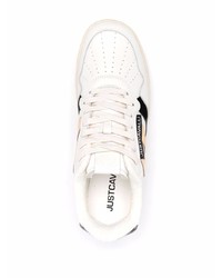 Baskets basses en cuir blanches et noires Just Cavalli