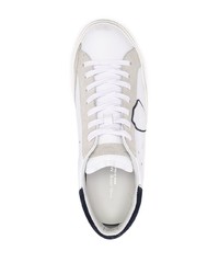 Baskets basses en cuir blanches et noires Philippe Model Paris