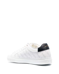 Baskets basses en cuir blanches et noires Paul Smith