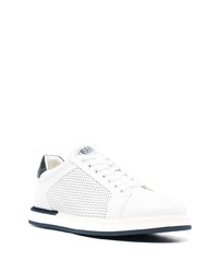 Baskets basses en cuir blanches et noires Casadei