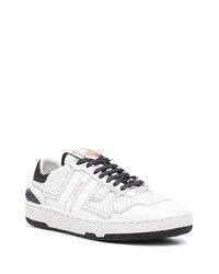 Baskets basses en cuir blanches et noires Lanvin