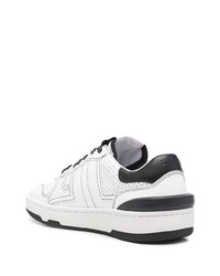 Baskets basses en cuir blanches et noires Lanvin