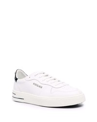 Baskets basses en cuir blanches et noires Hide&Jack