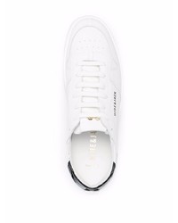 Baskets basses en cuir blanches et noires Hide&Jack