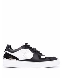 Baskets basses en cuir blanches et noires Philipp Plein