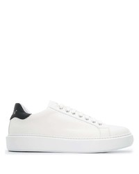 Baskets basses en cuir blanches et noires Philipp Plein