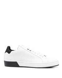 Baskets basses en cuir blanches et noires Philipp Plein