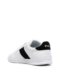 Baskets basses en cuir blanches et noires Polo Ralph Lauren