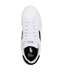 Baskets basses en cuir blanches et noires Polo Ralph Lauren