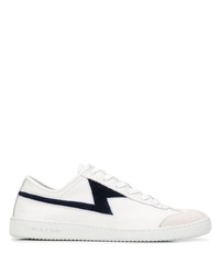 Baskets basses en cuir blanches et noires PS Paul Smith