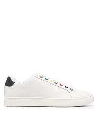 Baskets basses en cuir blanches et noires PS Paul Smith